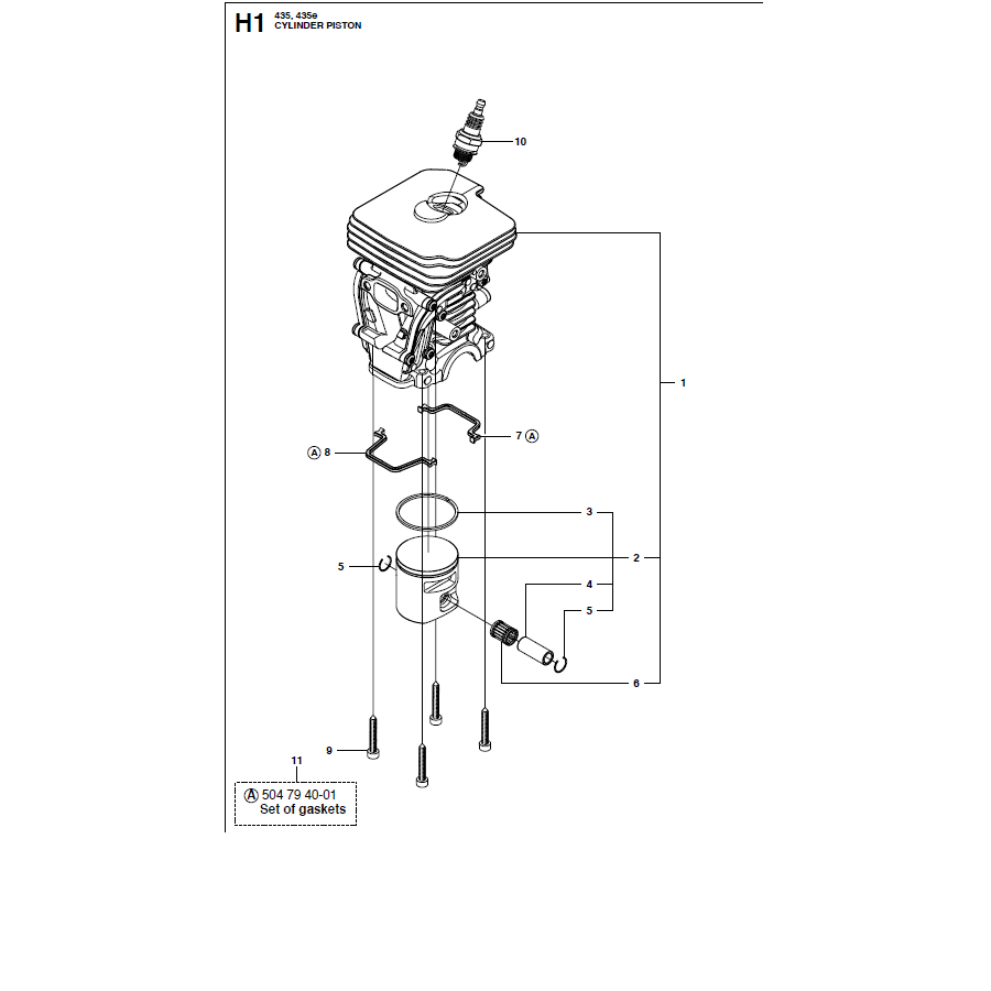 Piston Cylindre 435, 435e