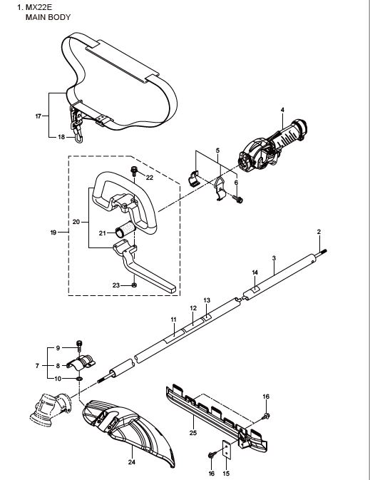 Manette de gaz complete MX22E