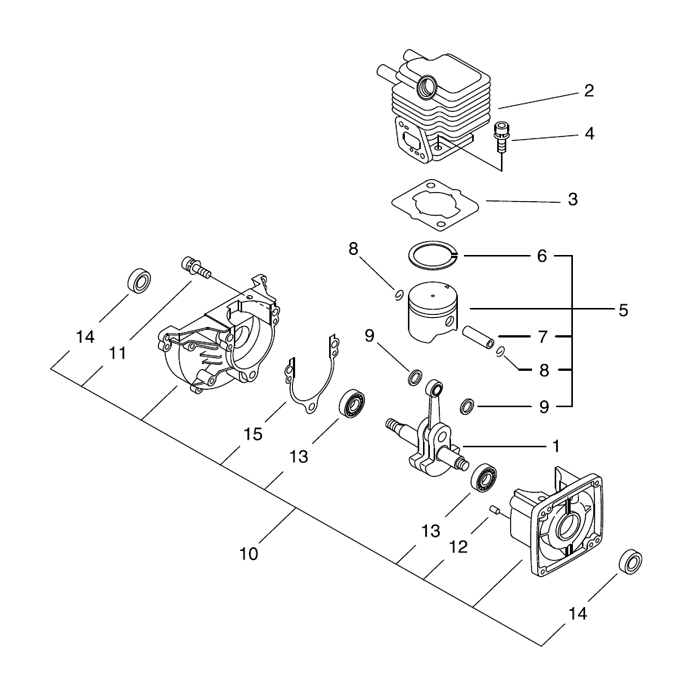 Piston Cylindre / Carter moteur