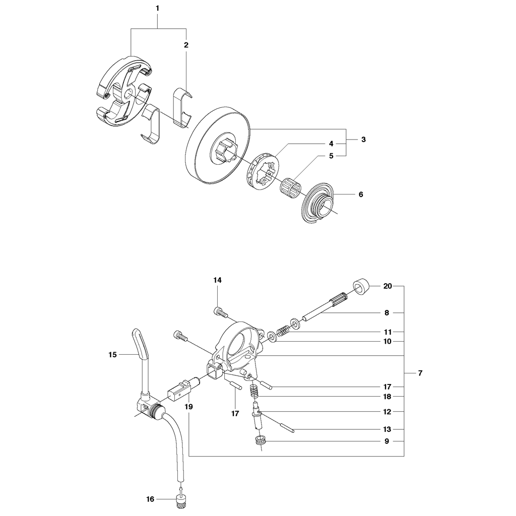 Embrayage, pompe à huile