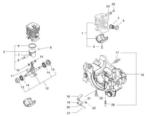 Carter / Piston / Cylindre