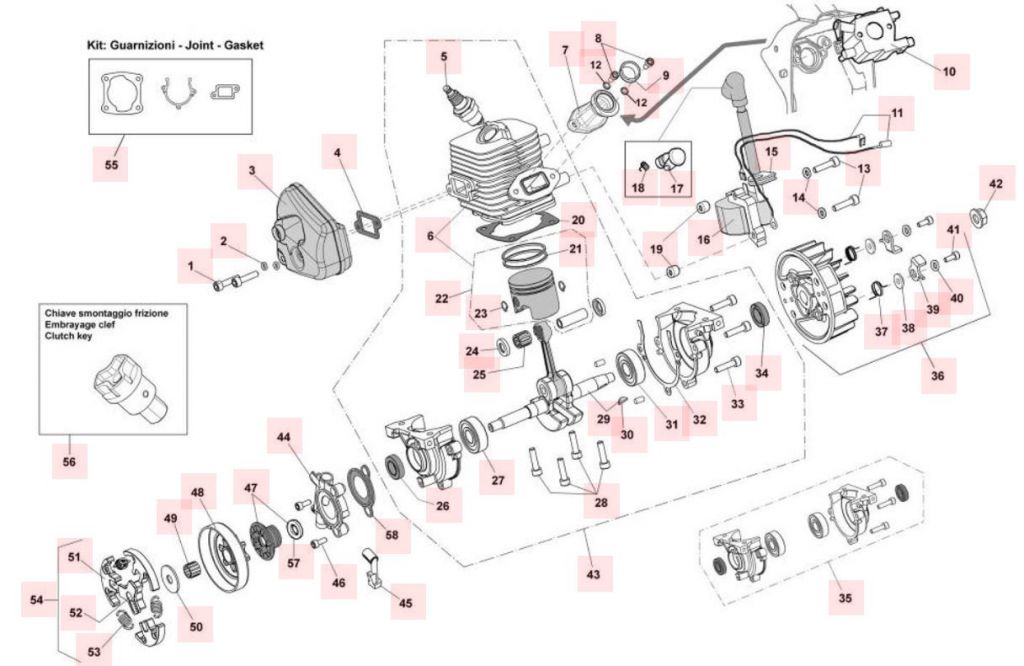 Pièces De Piston De Cylindre De Tronçonneuse, Kit De Piston De